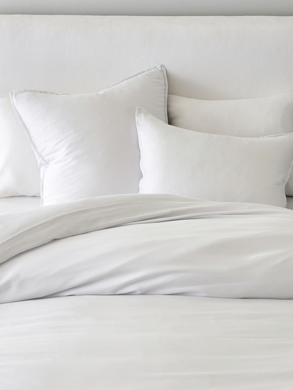 Pottery Barn White/Ivory 100% TENCEL™ Essential Duvet Cover Cal King 108x92"